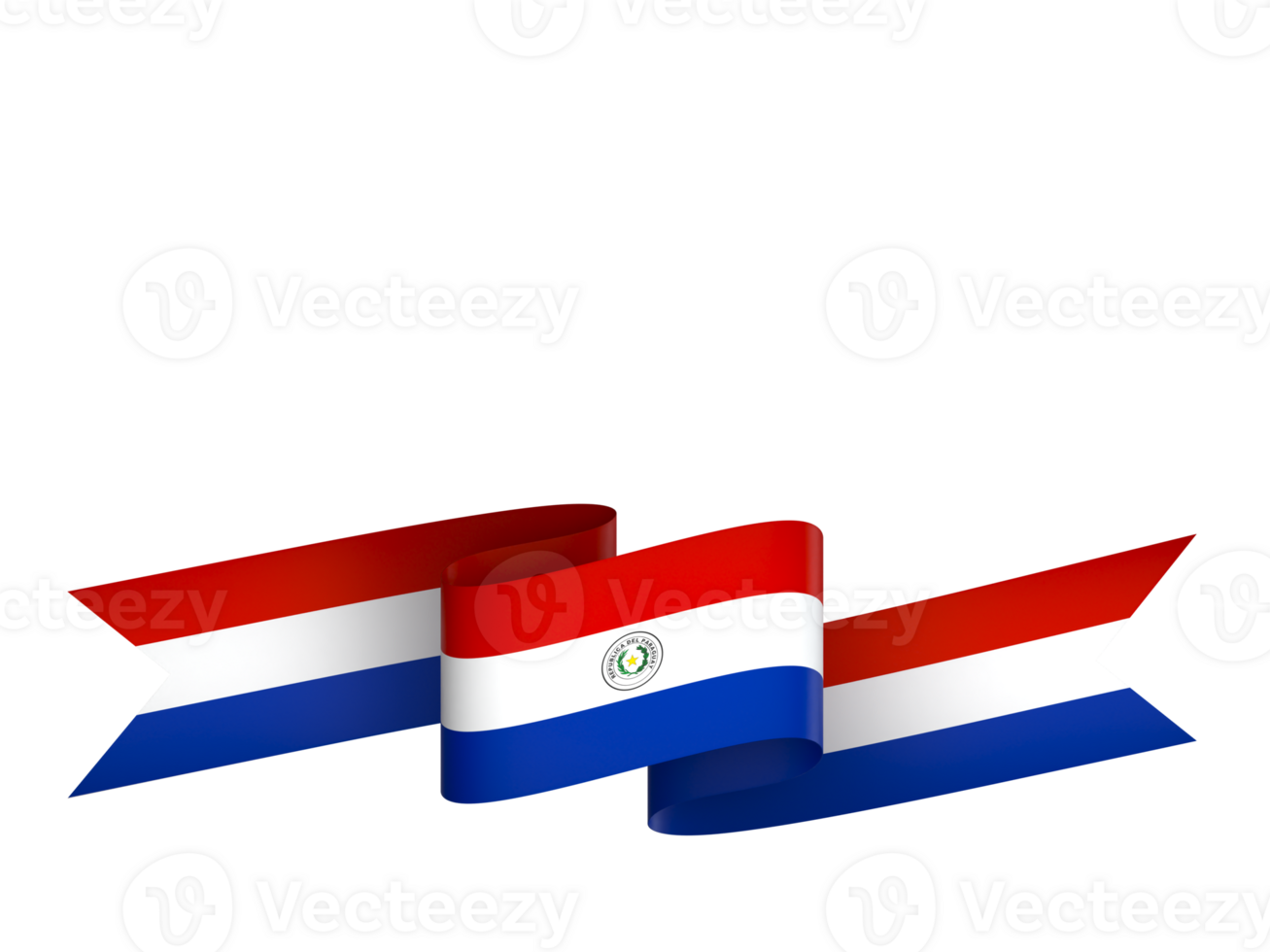 Paraguay flag element design national independence day banner ribbon png