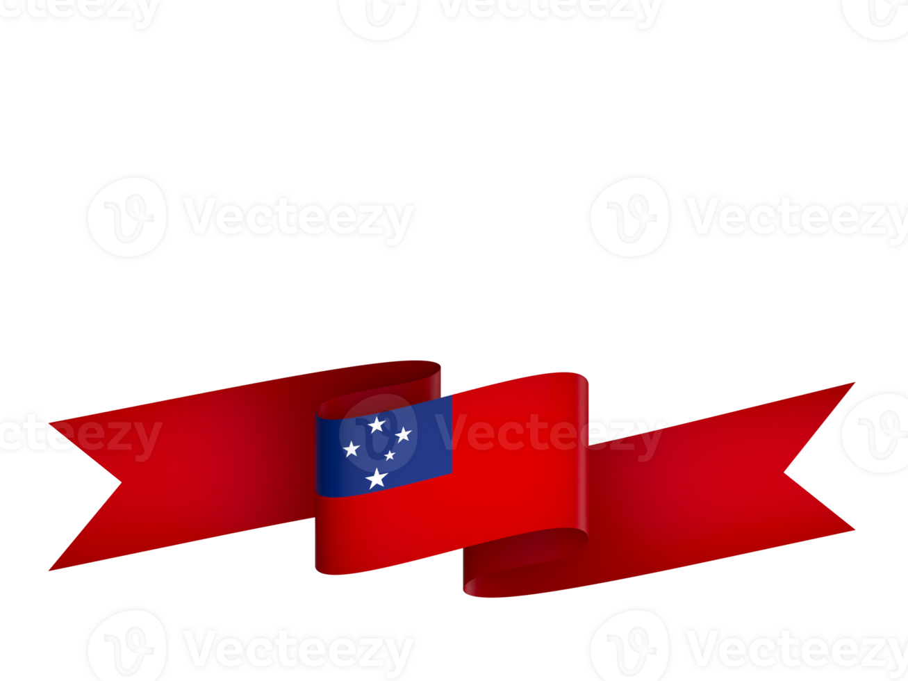 Samoa flag element design national independence day banner ribbon png