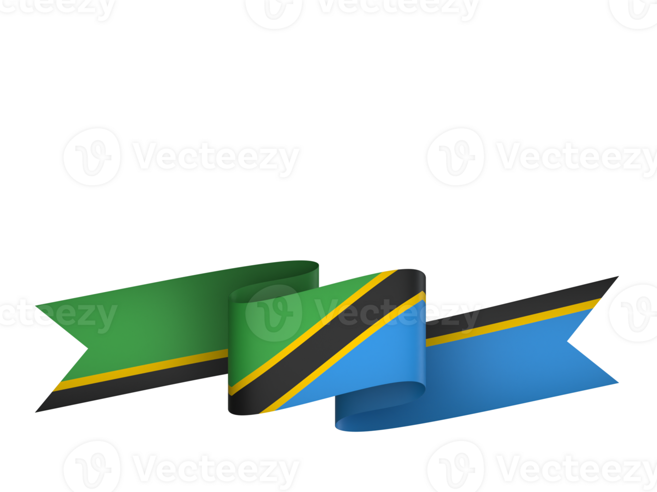 Tanzania flag element design national independence day banner ribbon png