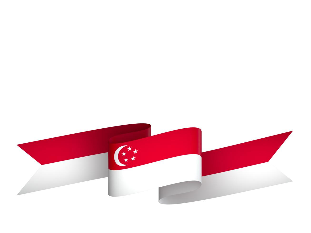 Singapore flag element design national independence day banner ribbon png
