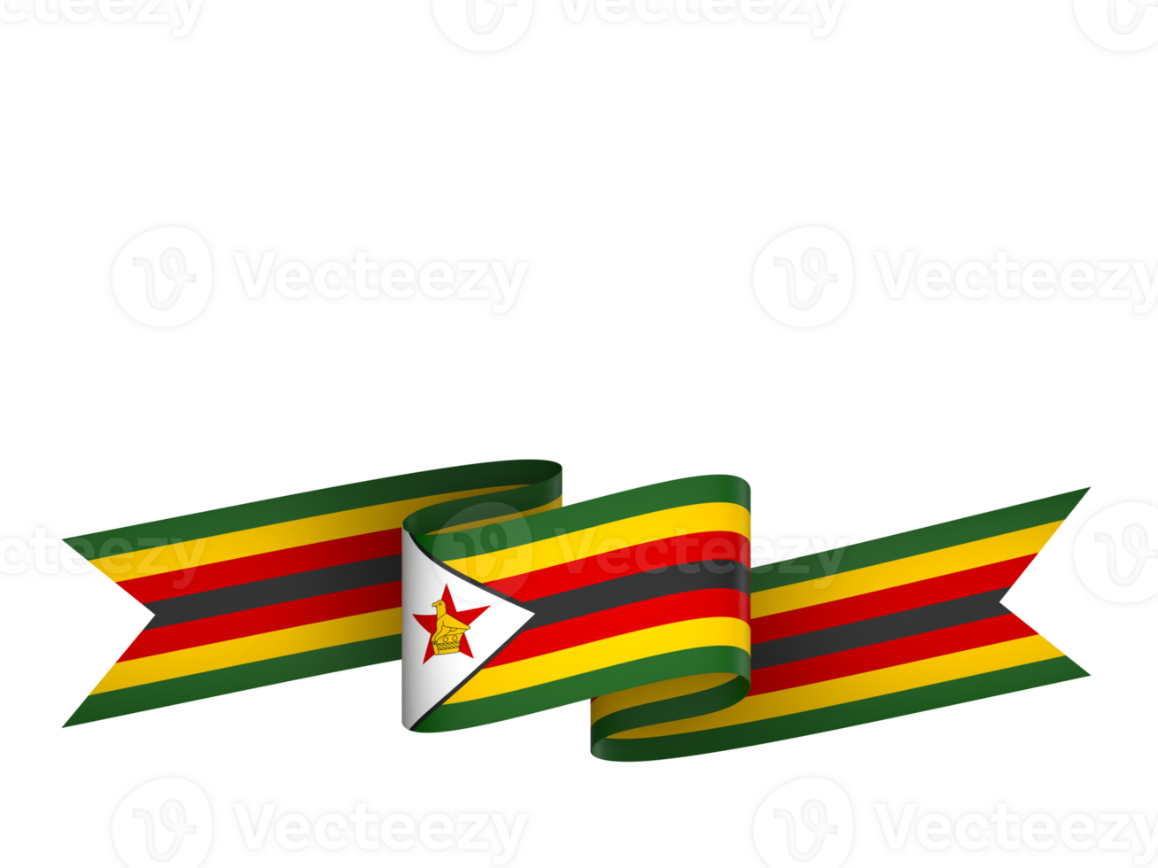 Zimbabwe flag element design national independence day banner ribbon png