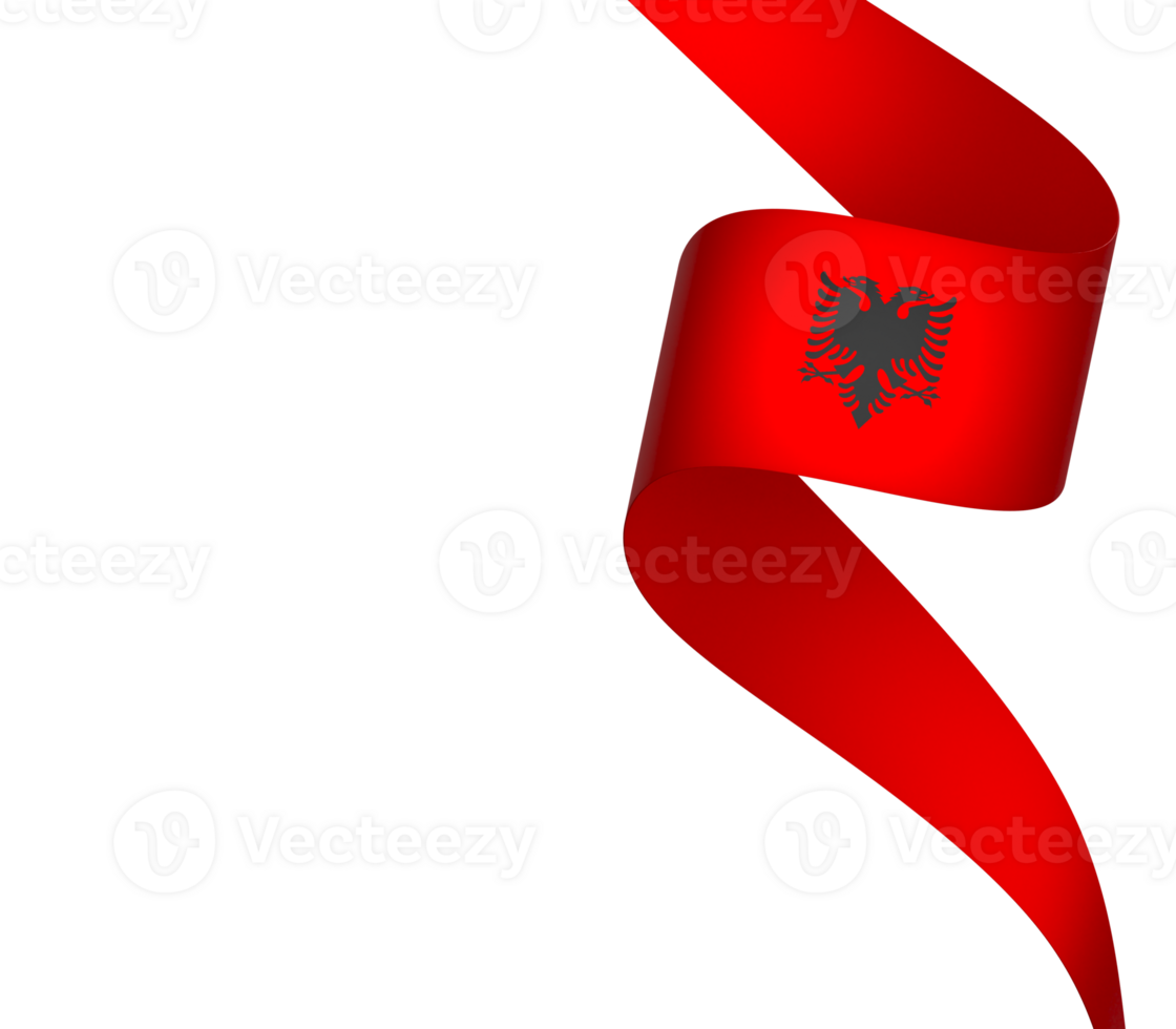 Albania flag element design national independence day banner ribbon png