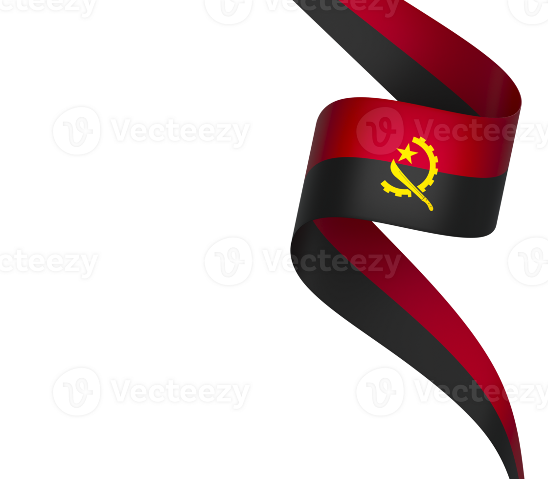 Angola flag element design national independence day banner ribbon png