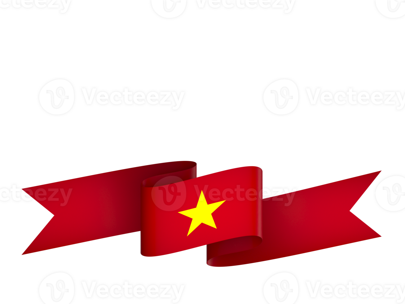 Vietnam flag element design national independence day banner ribbon png