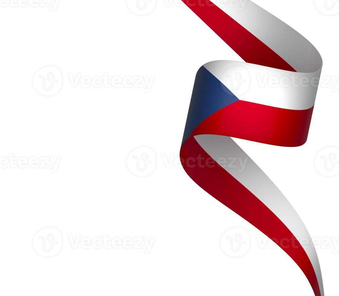 Czech Republic flag element design national independence day banner ribbon png