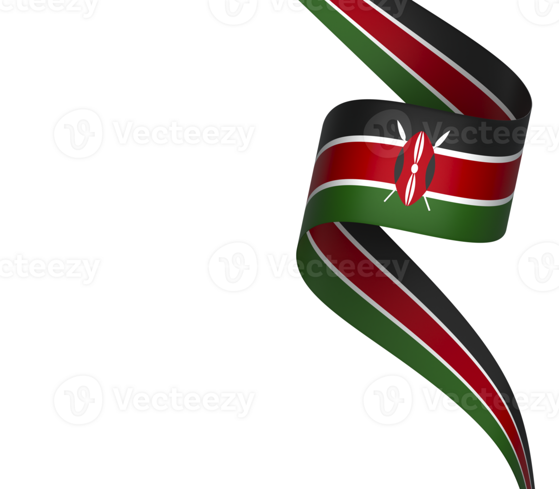 Kenya flag element design national independence day banner ribbon png