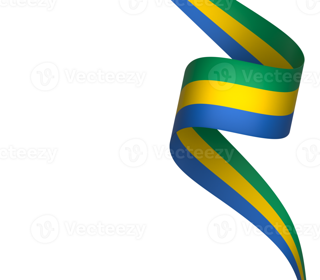 Gabon flag element design national independence day banner ribbon png