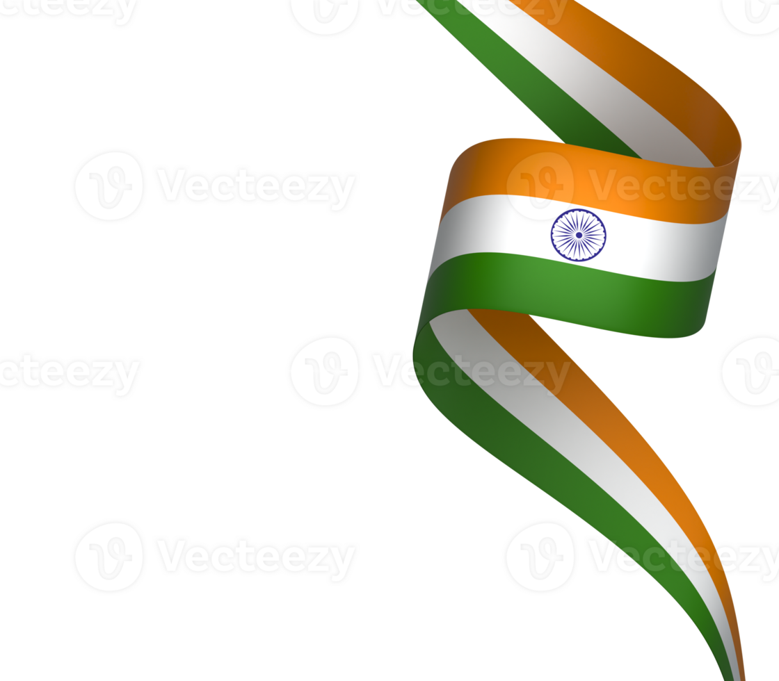 India flag element design national independence day banner ribbon png