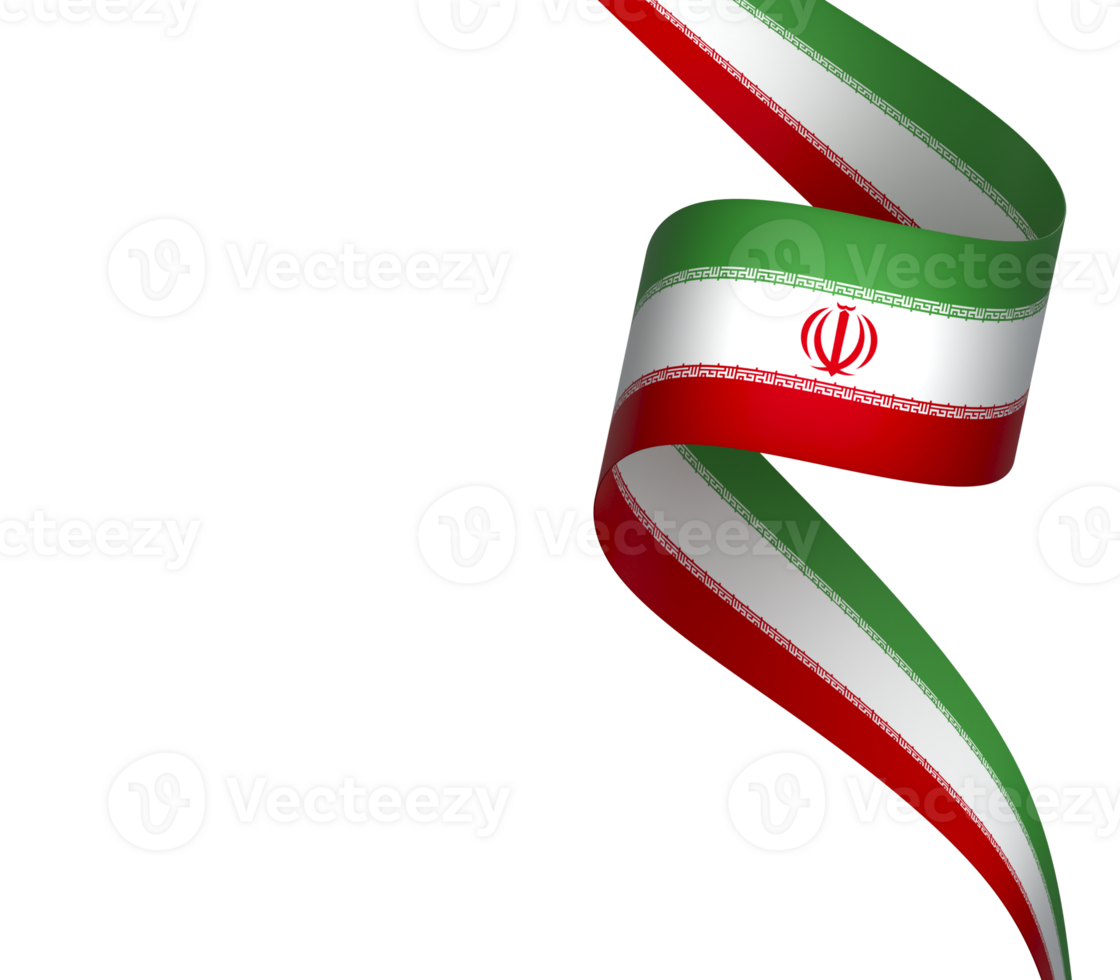 Iran flag element design national independence day banner ribbon png