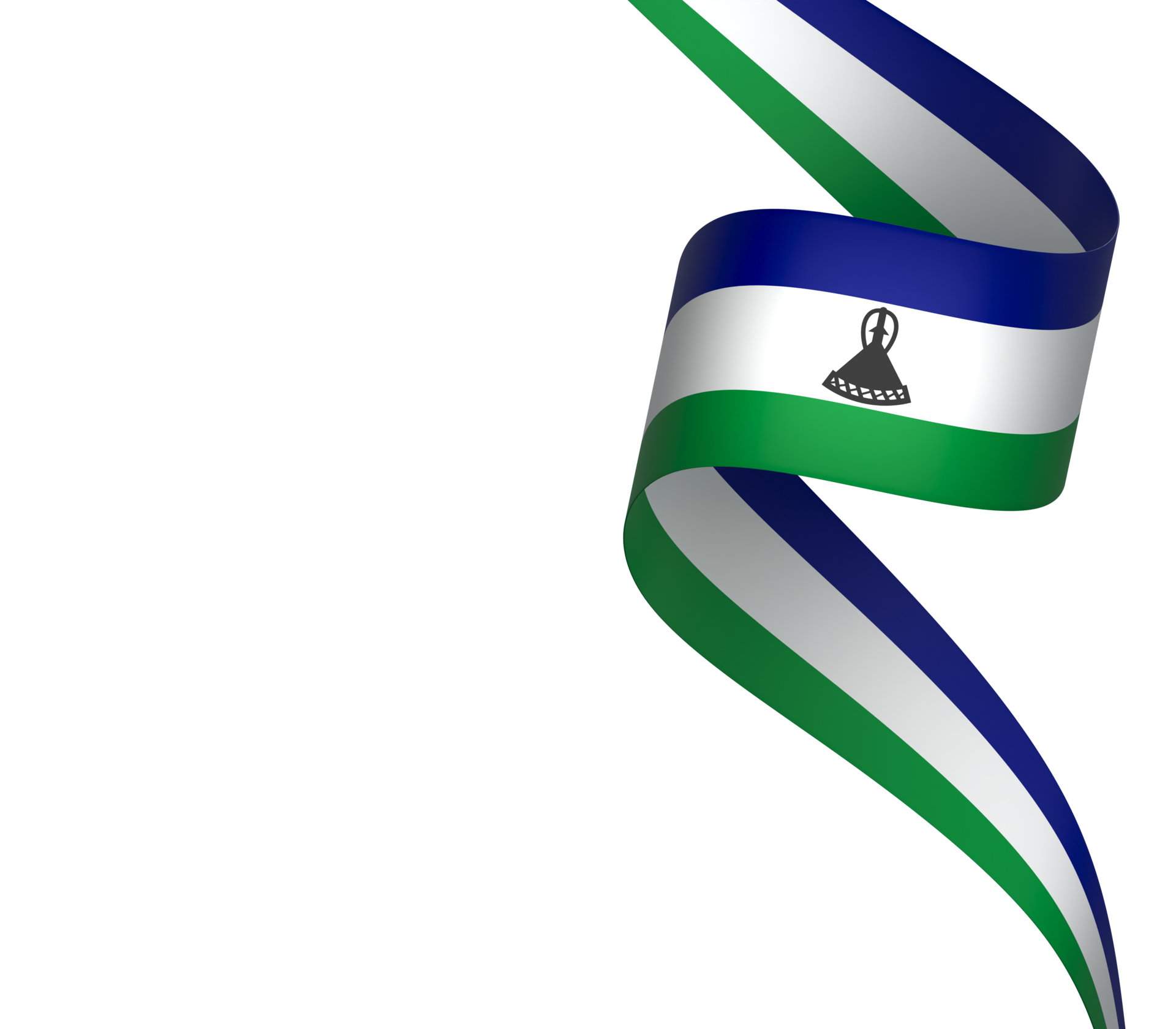 Lesotho flag element design national independence day banner ribbon png