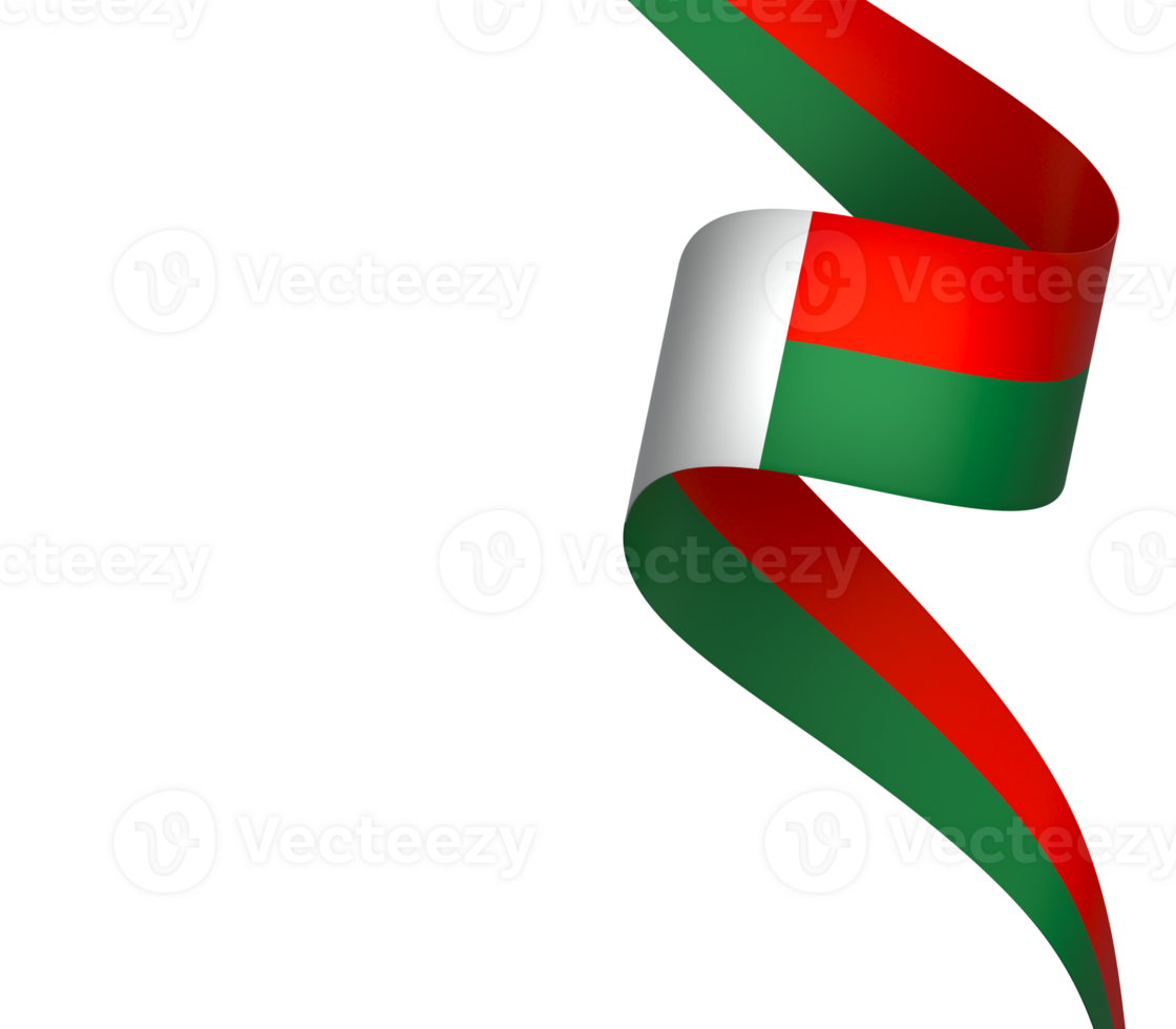 Madagascar flag element design national independence day banner ribbon png