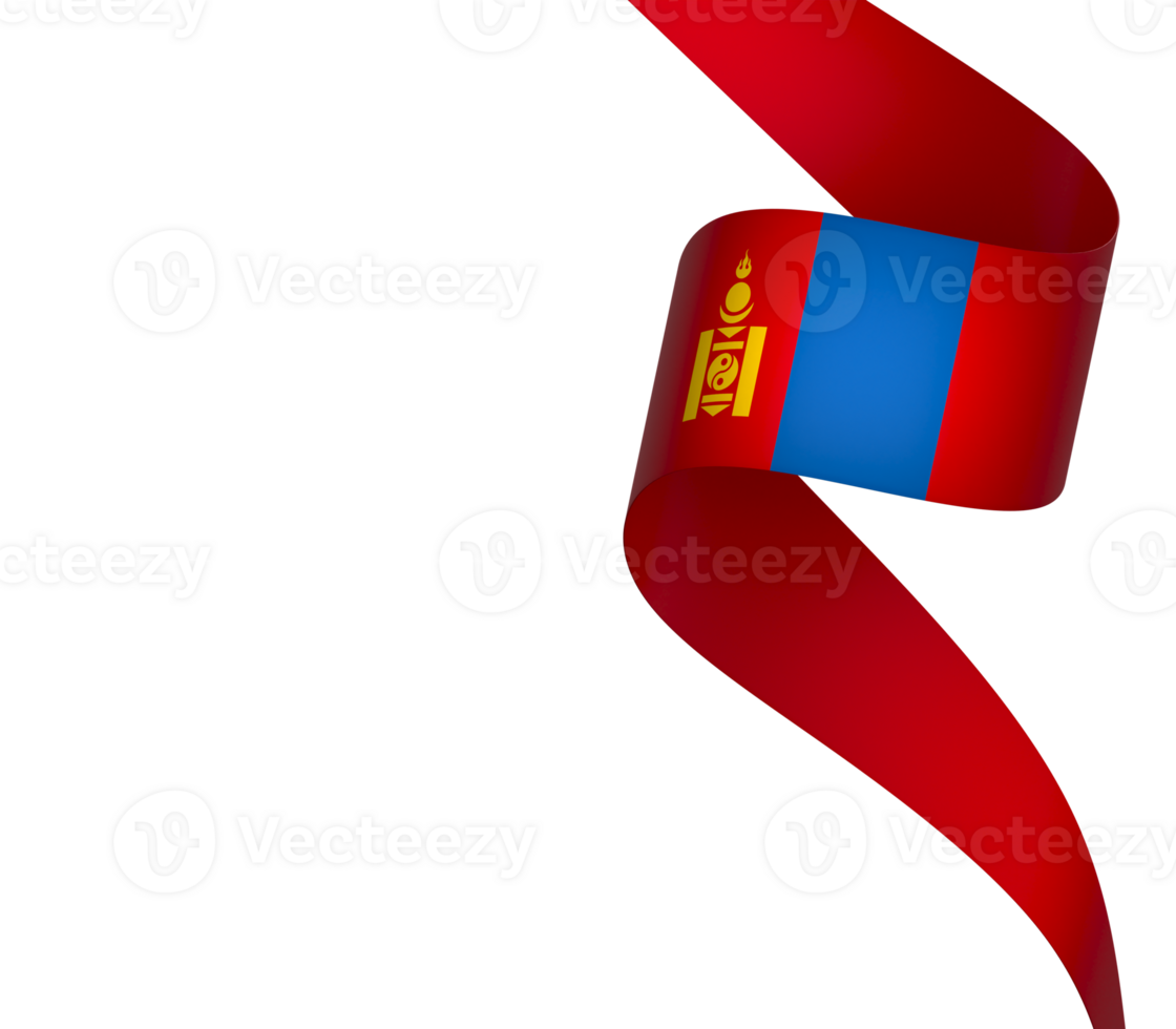 Mongolia flag element design national independence day banner ribbon png