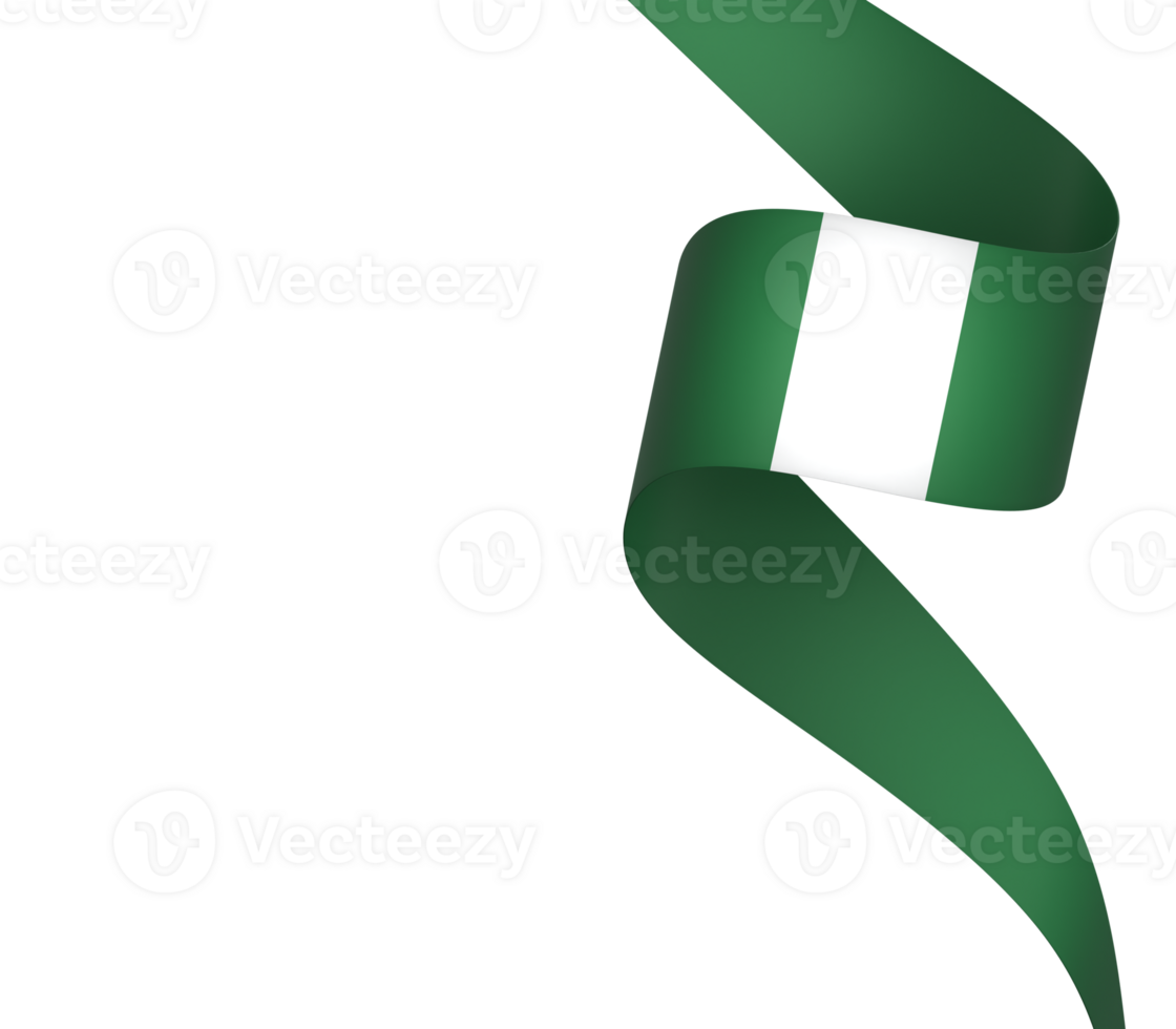 Nigeria flag element design national independence day banner ribbon png