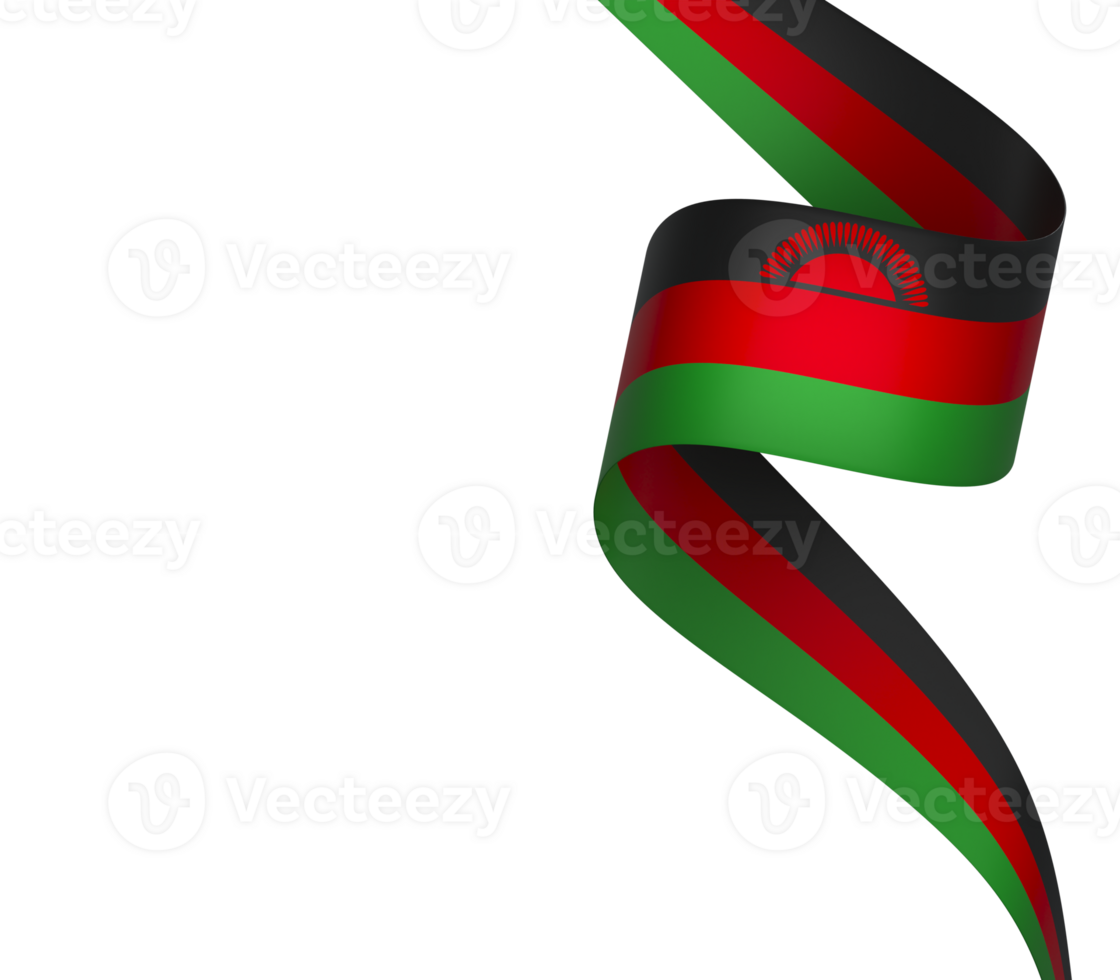 Malawi flag element design national independence day banner ribbon png