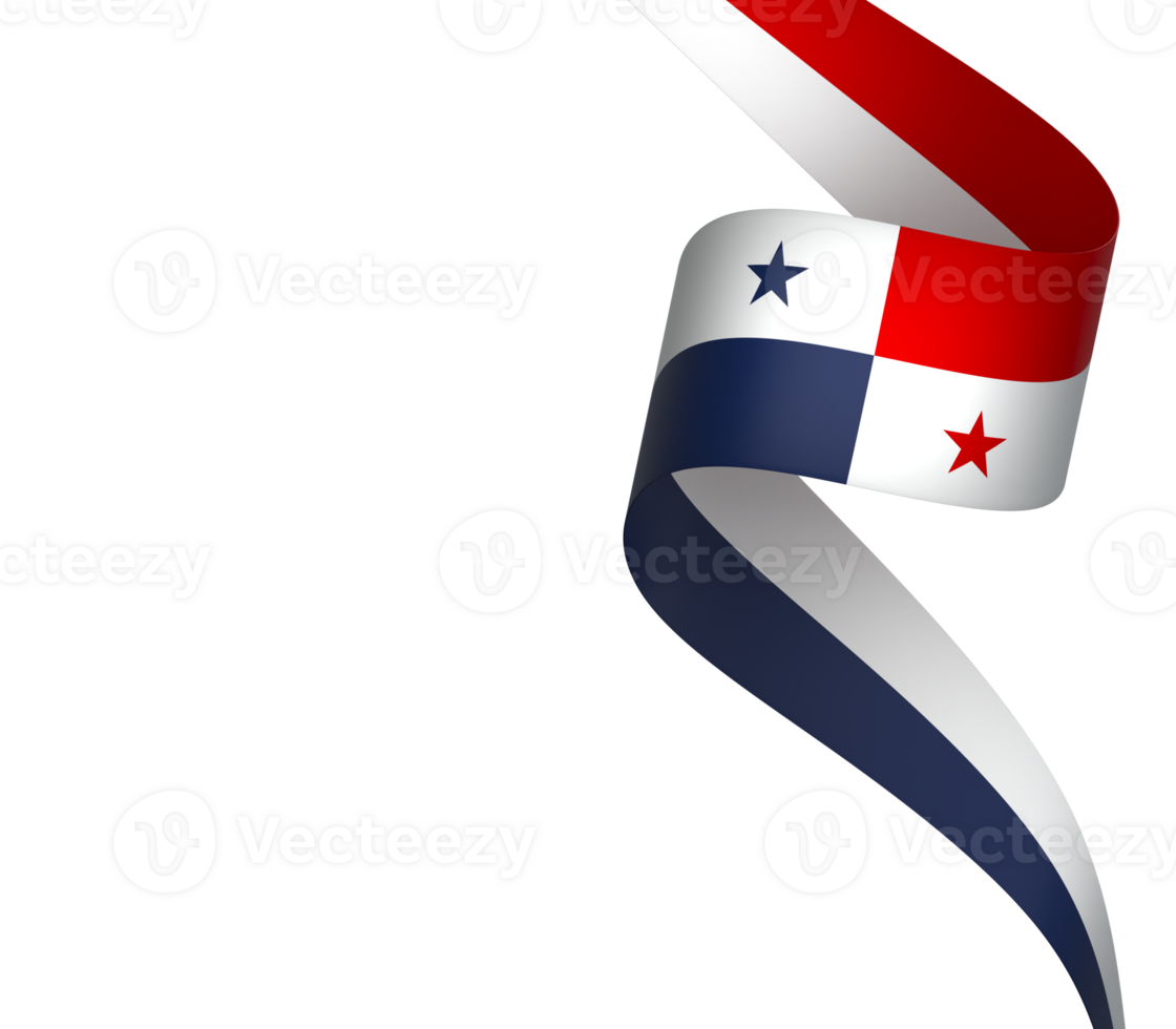Panama flag element design national independence day banner ribbon png
