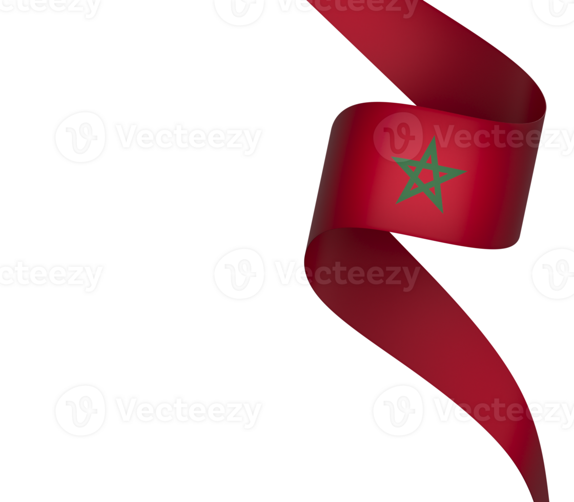 Morocco flag element design national independence day banner ribbon png