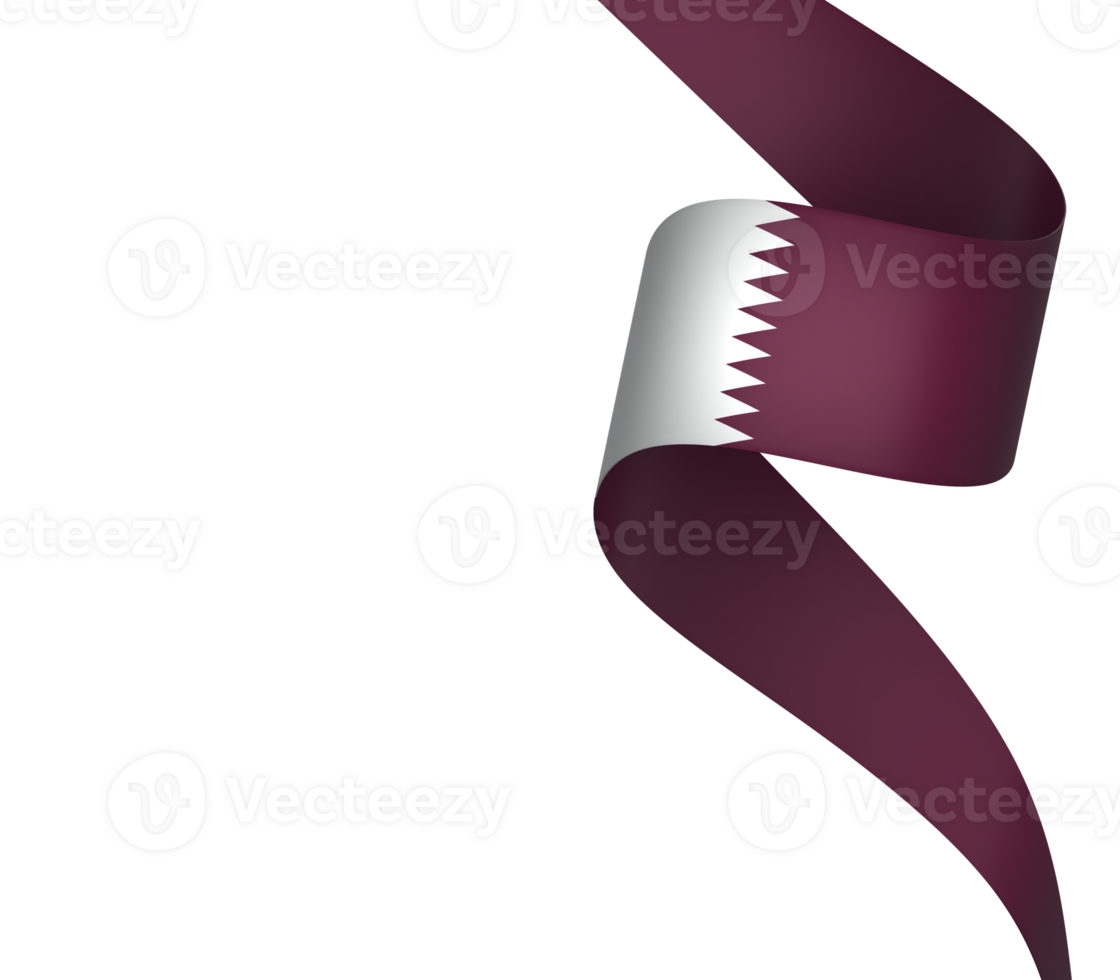 Qatar flag element design national independence day banner ribbon png