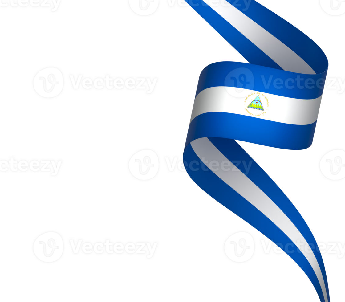 Nicaragua flag element design national independence day banner ribbon png