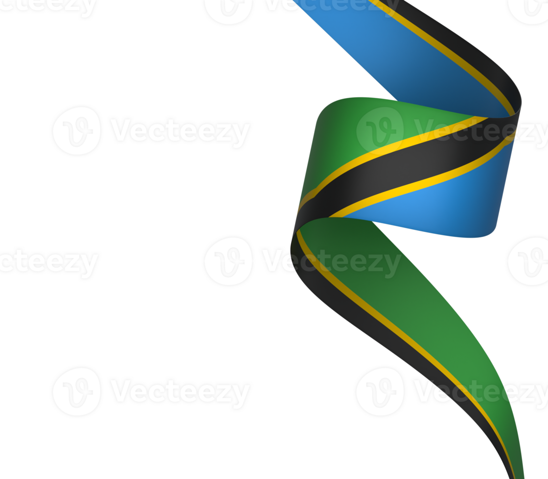Tanzania flag element design national independence day banner ribbon png