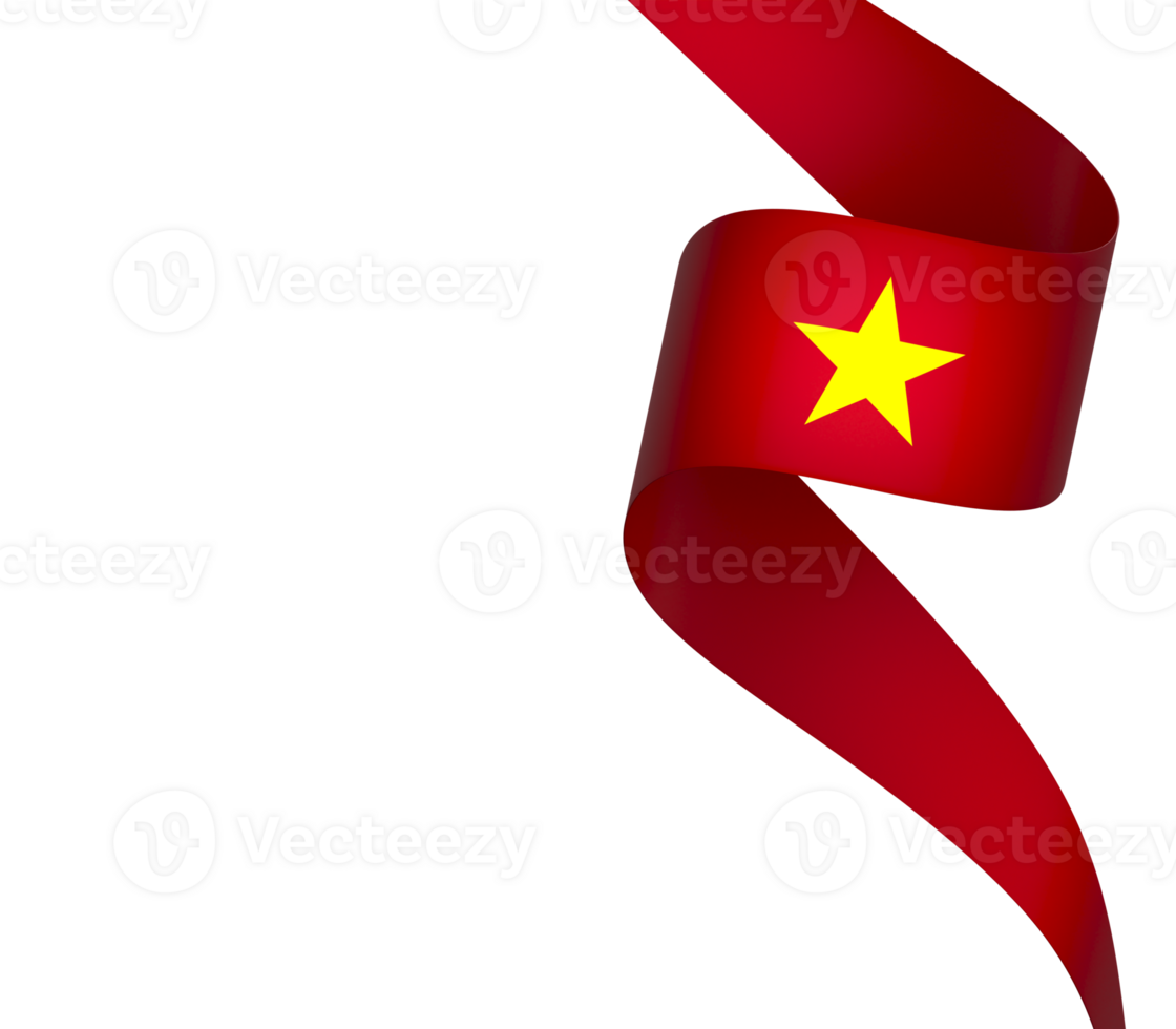 Vietnam flag element design national independence day banner ribbon png