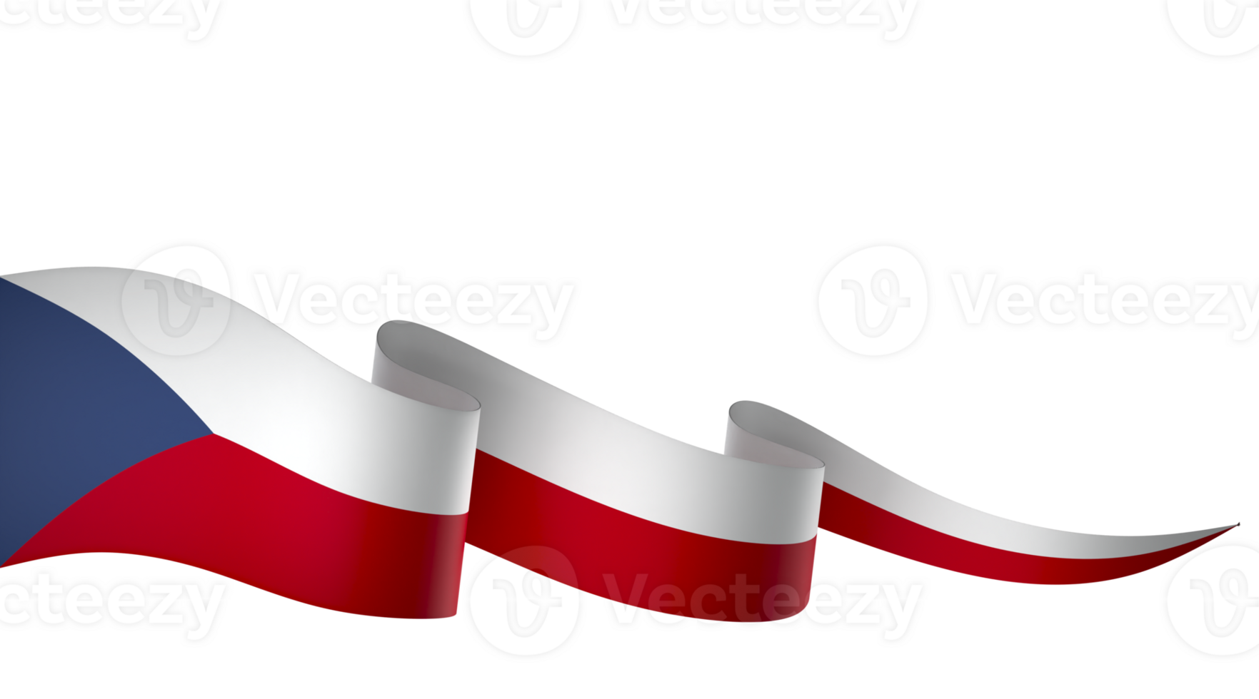 Czech Republic flag element design national independence day banner ribbon png