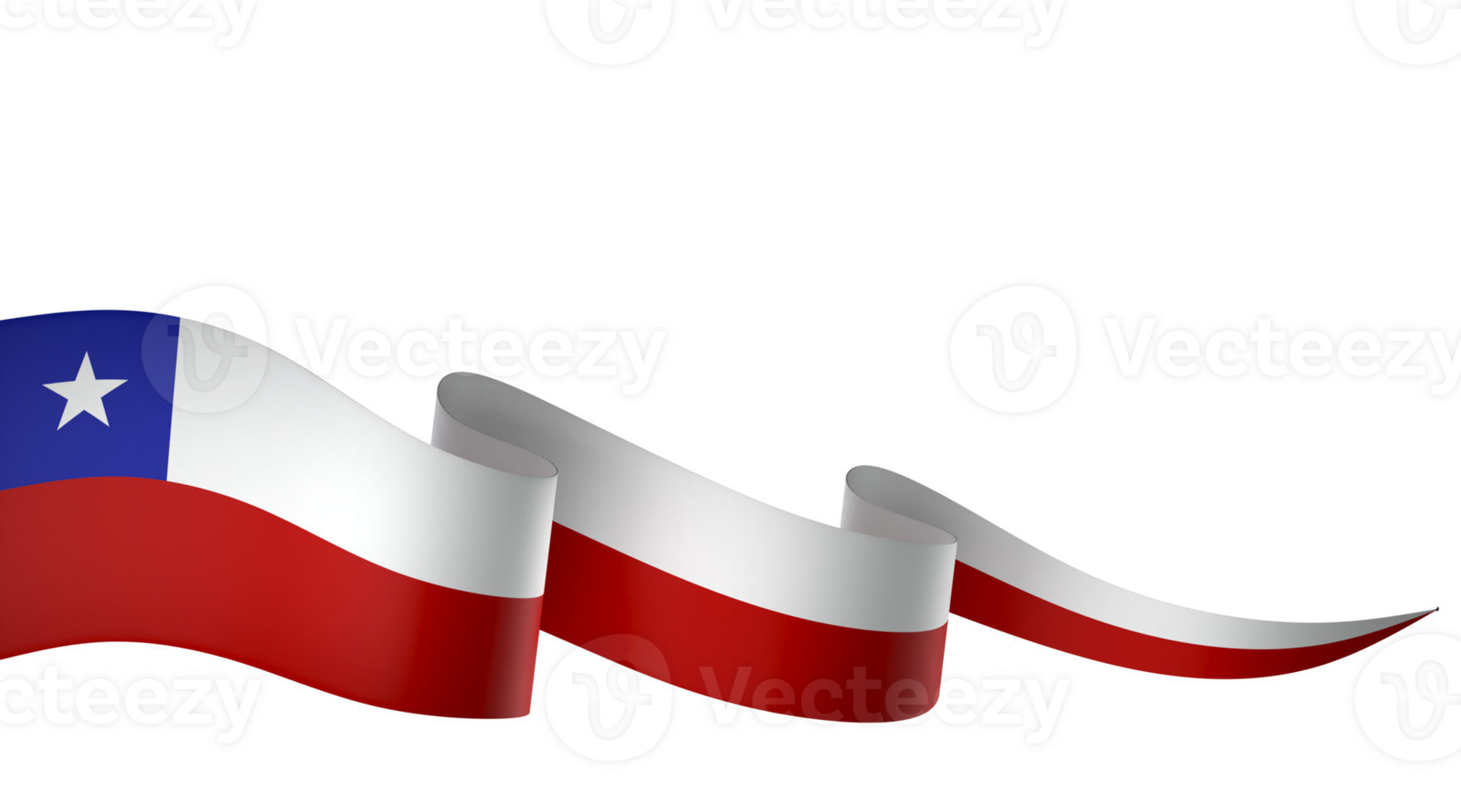 Chile flag element design national independence day banner ribbon png