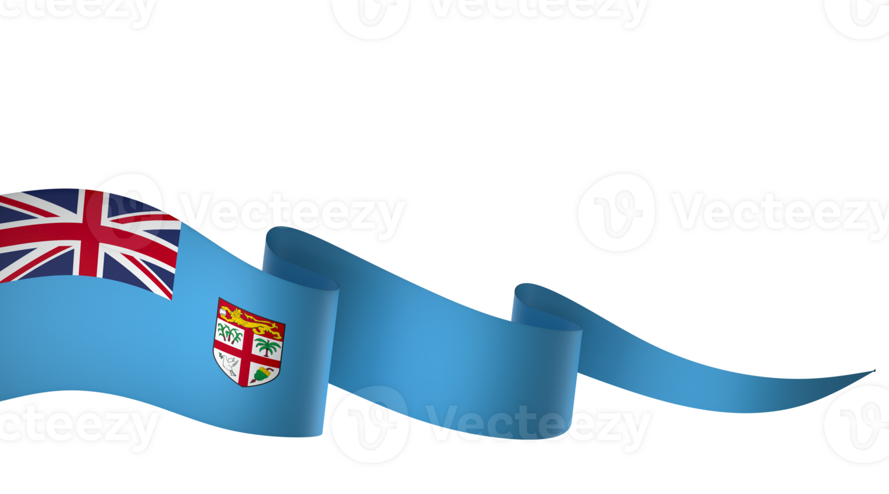 Fiji flag element design national independence day banner ribbon png