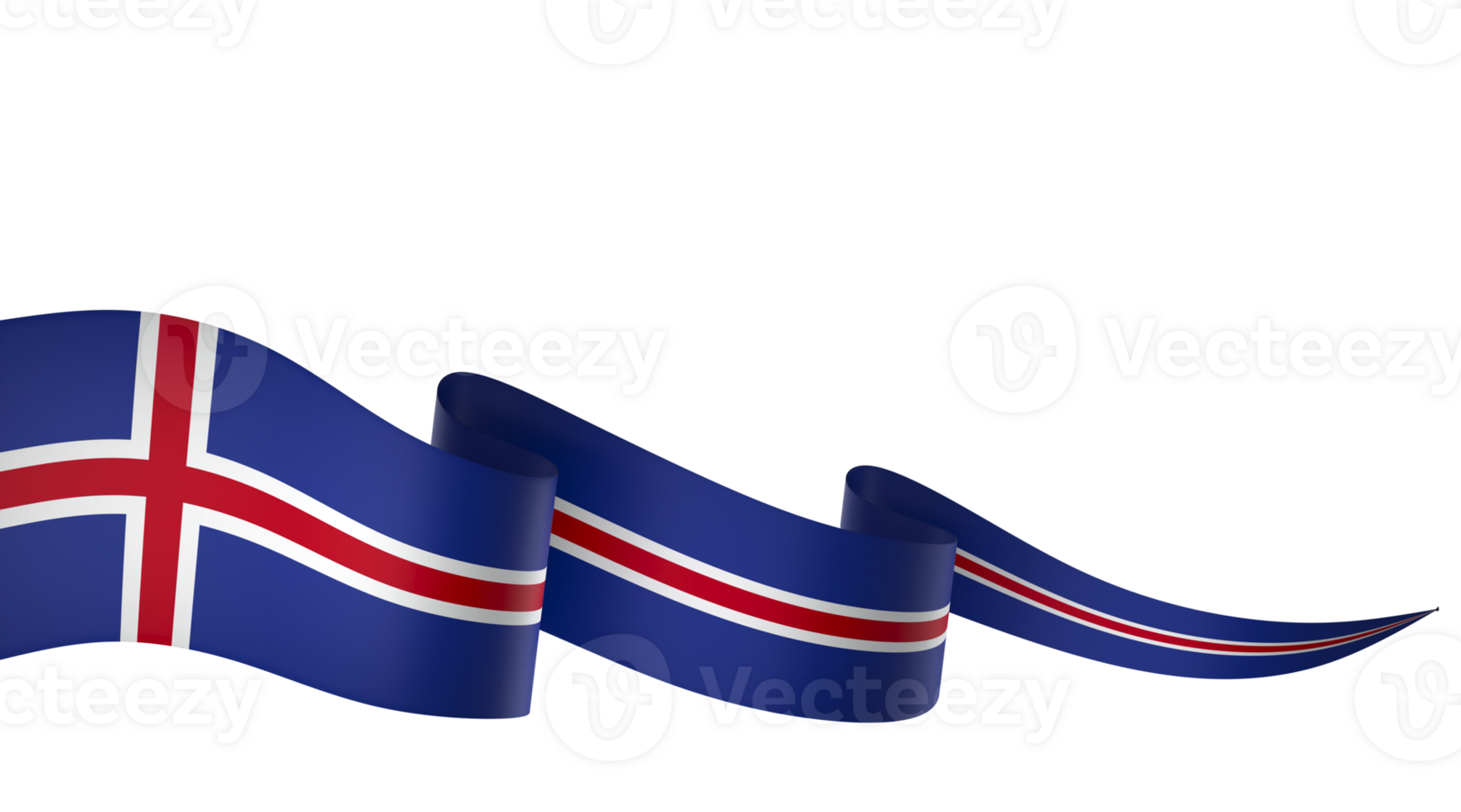 Iceland flag element design national independence day banner ribbon png