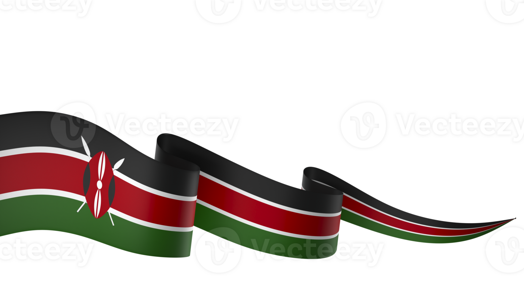 Kenya flag element design national independence day banner ribbon png