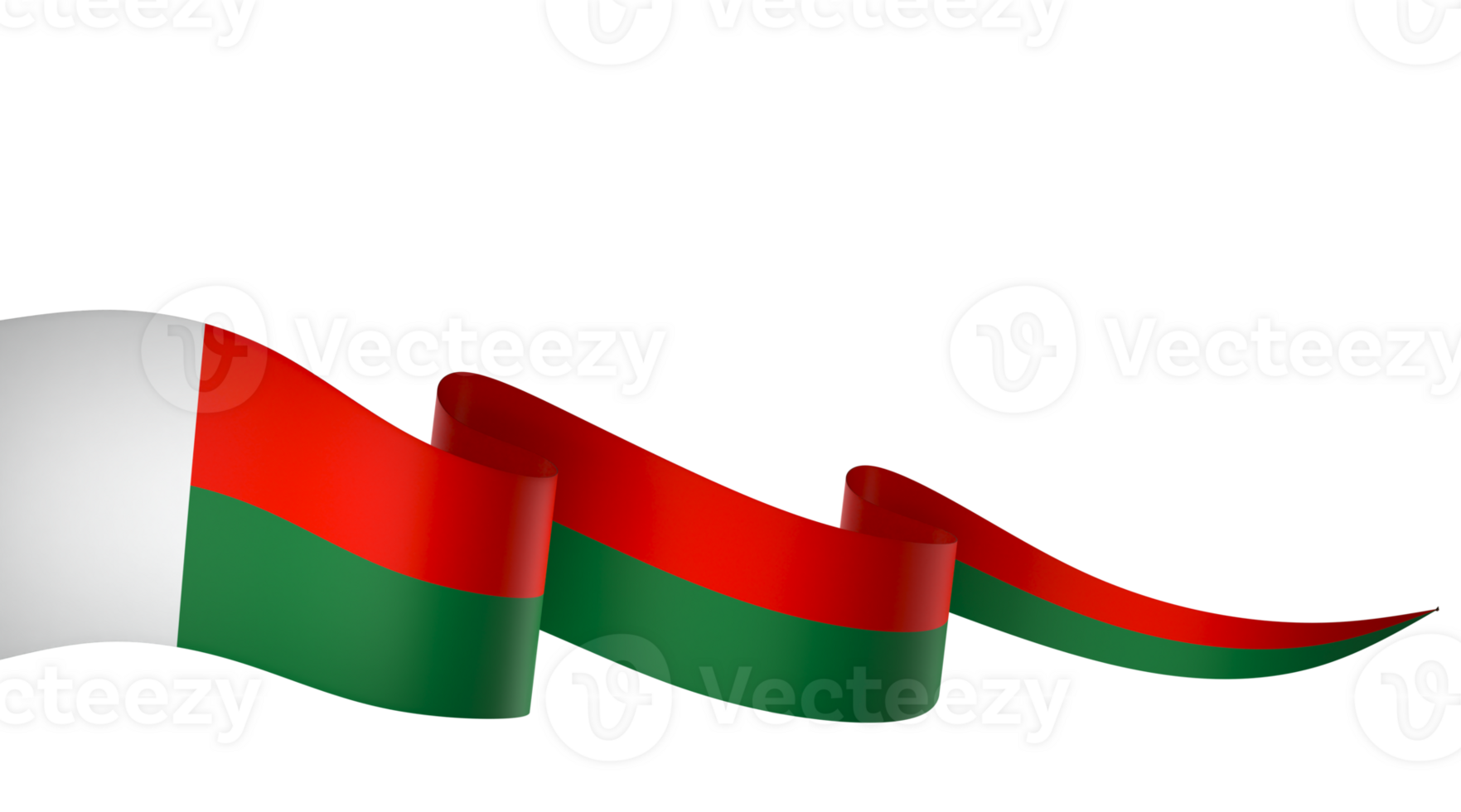 Madagascar flag element design national independence day banner ribbon png
