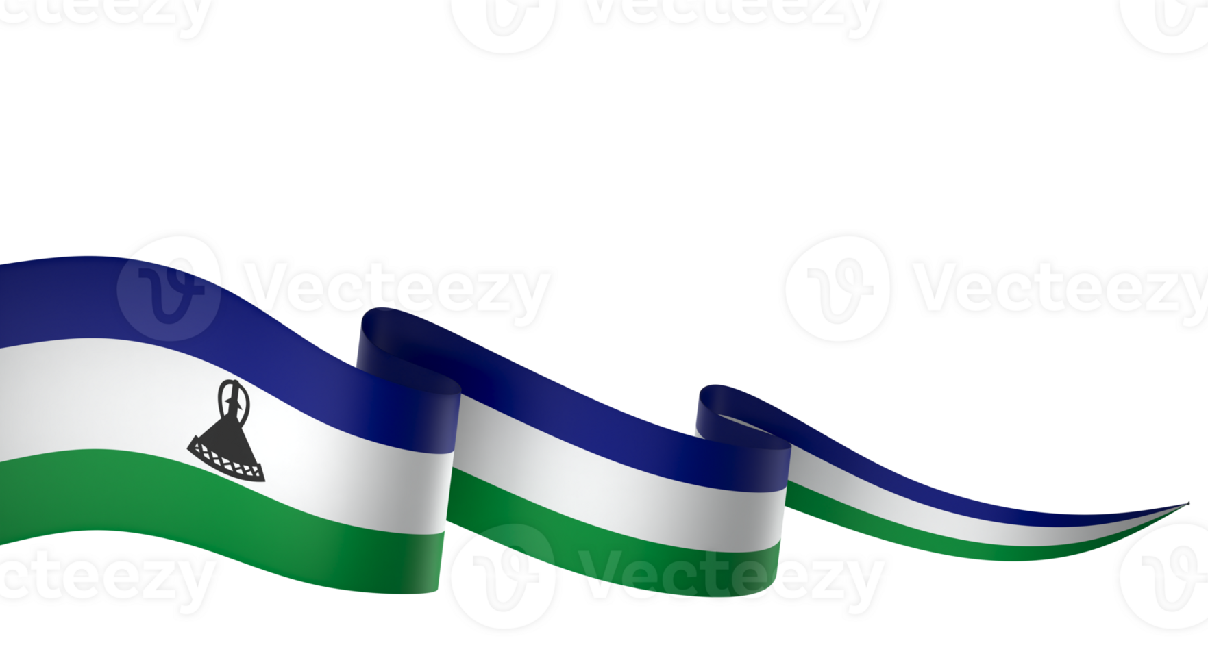 Lesotho flag element design national independence day banner ribbon png
