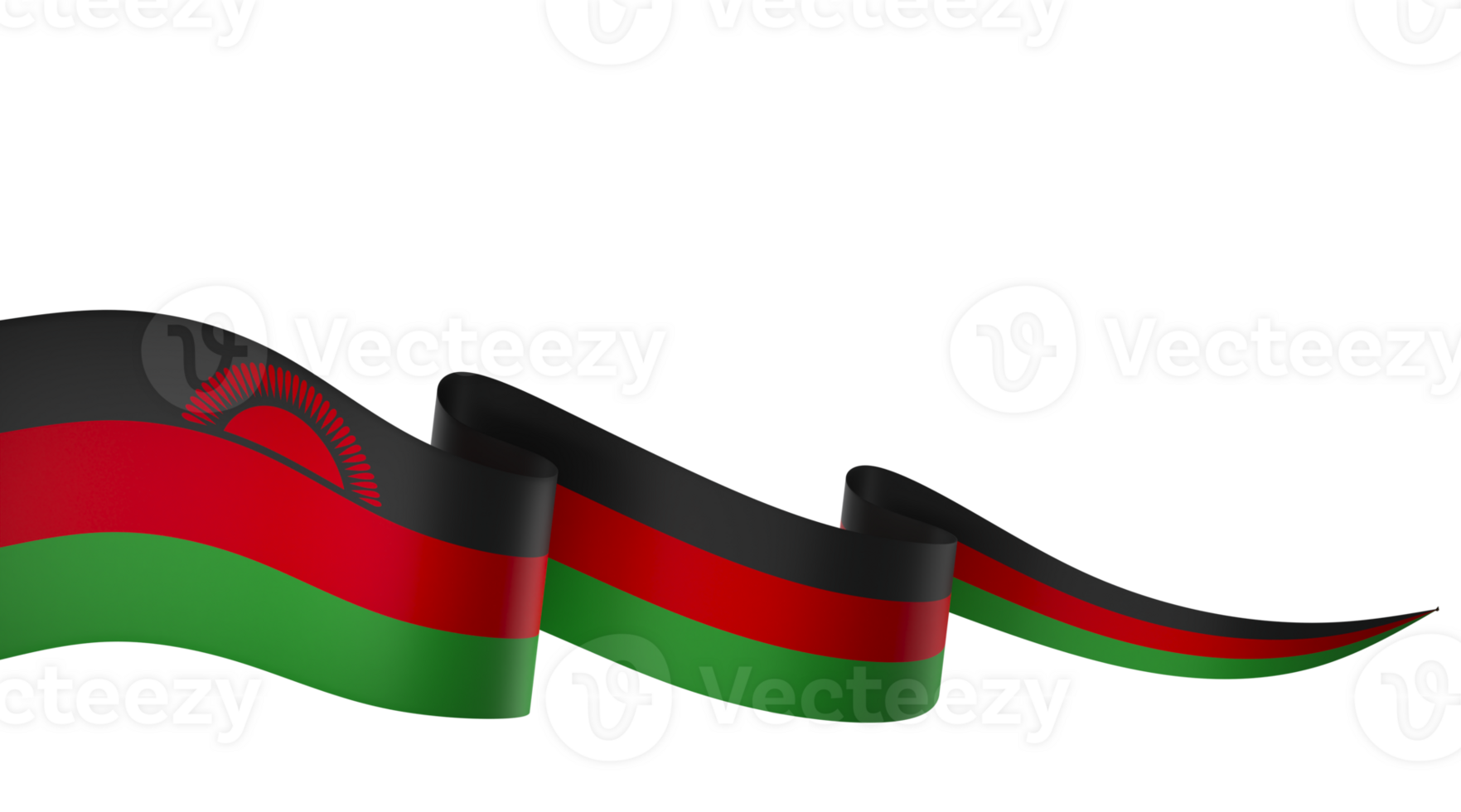 Malawi flag element design national independence day banner ribbon png