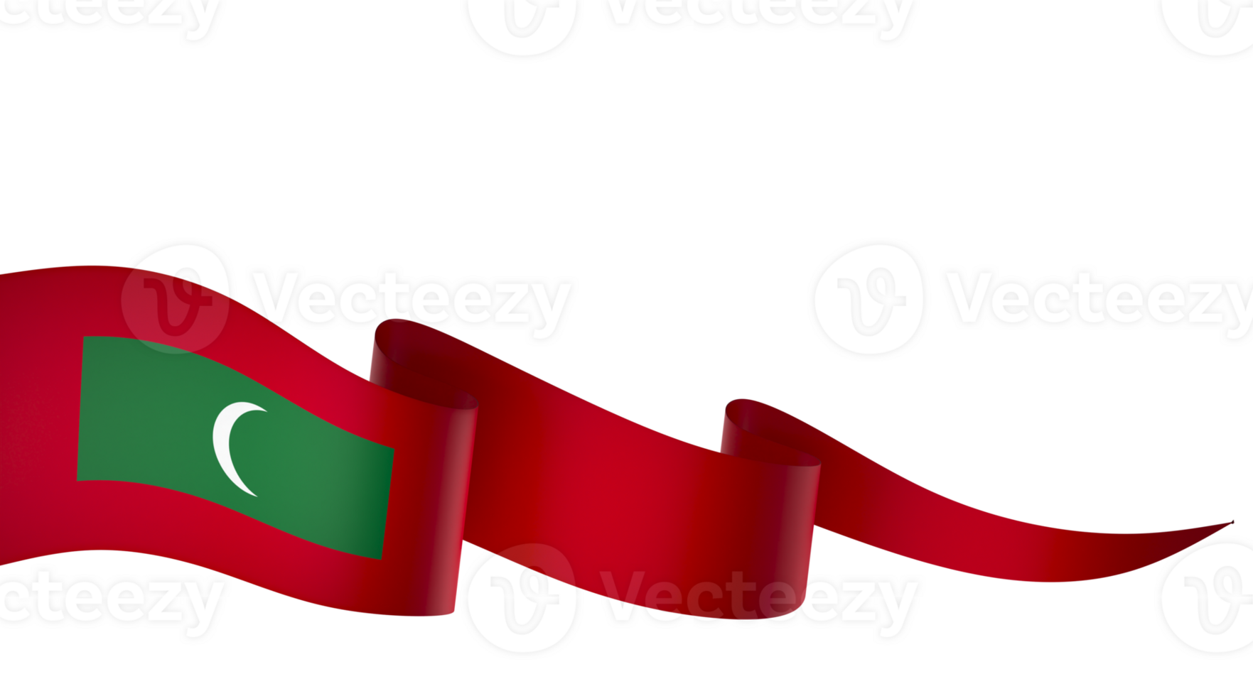 Maldives flag element design national independence day banner ribbon png