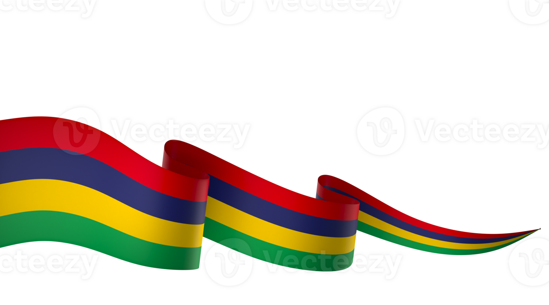 Mauritius flag element design national independence day banner ribbon png