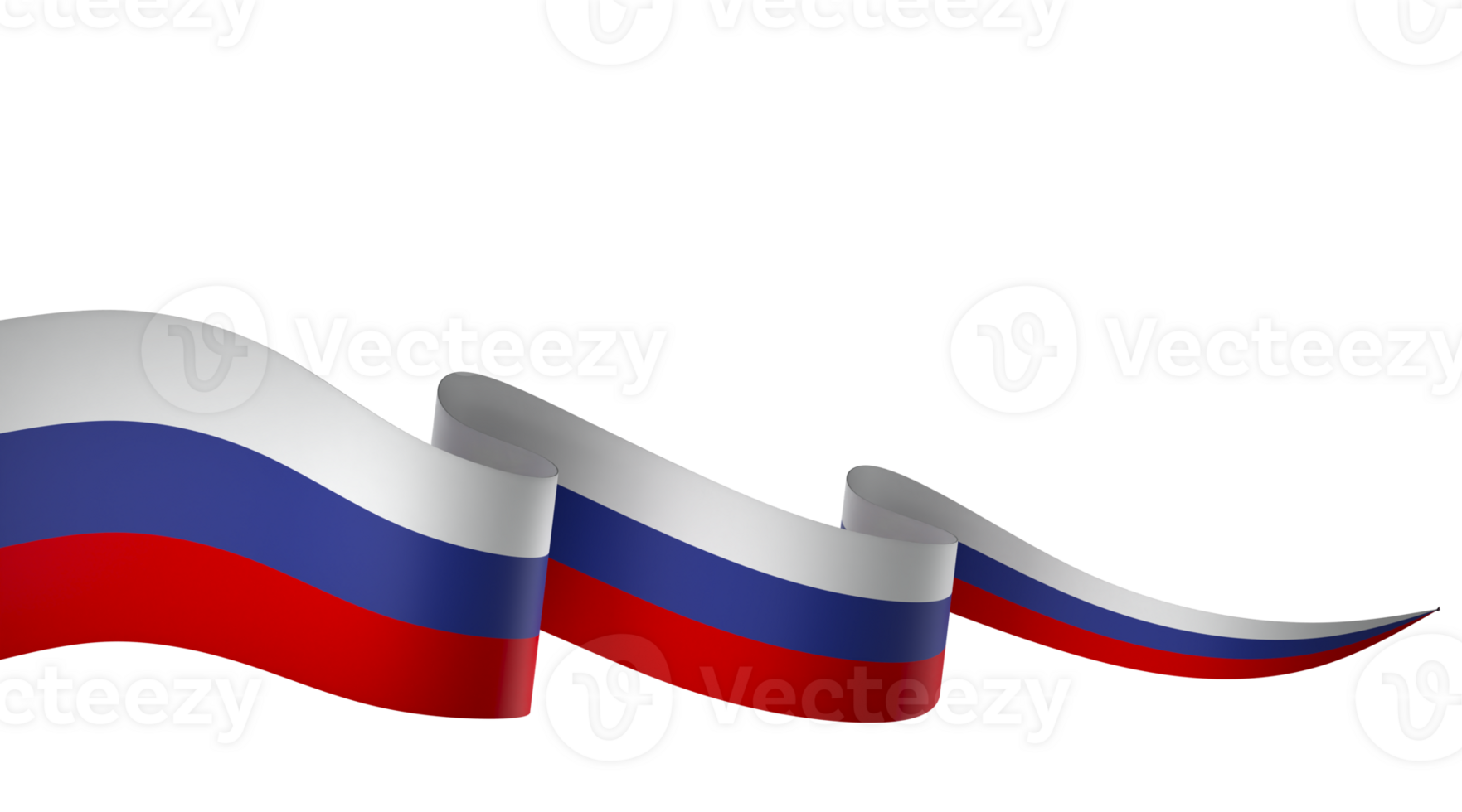 Russia flag element design national independence day banner ribbon png