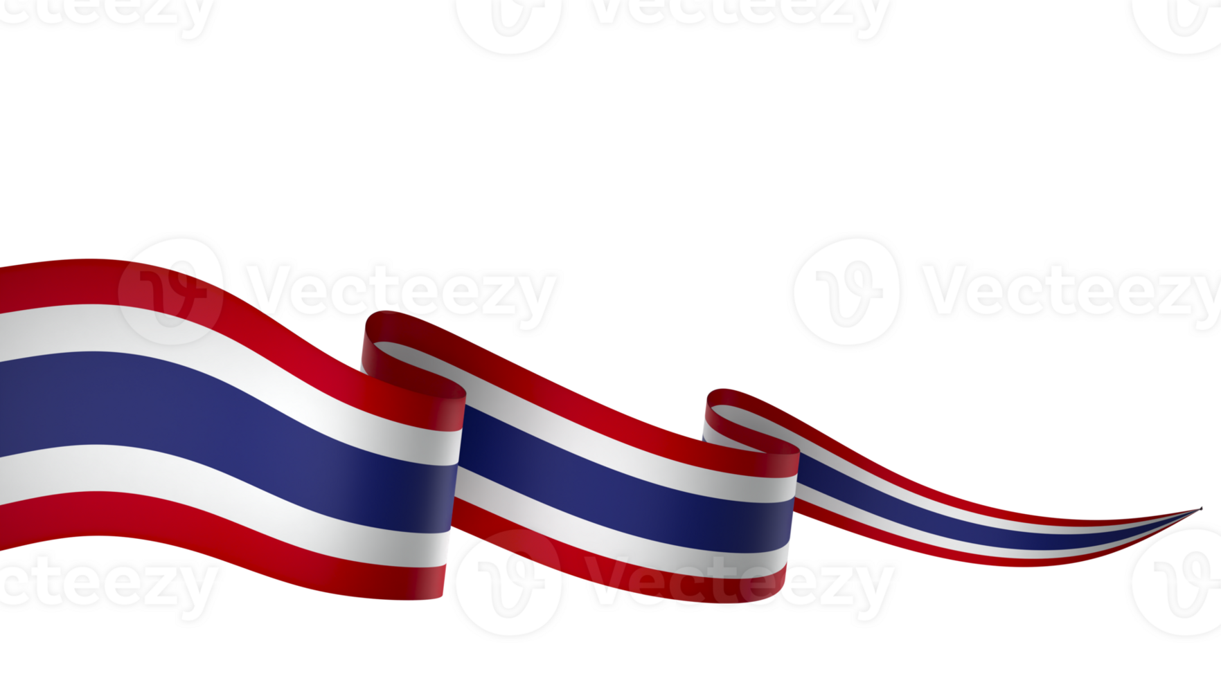 Thailand flag element design national independence day banner ribbon png