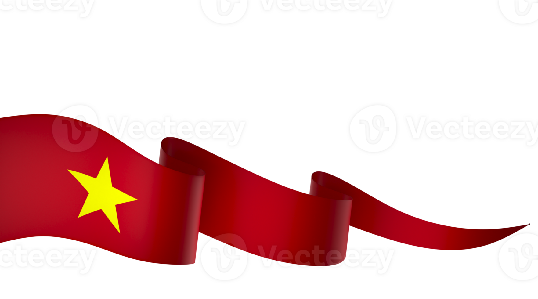 Vietnam flag element design national independence day banner ribbon png