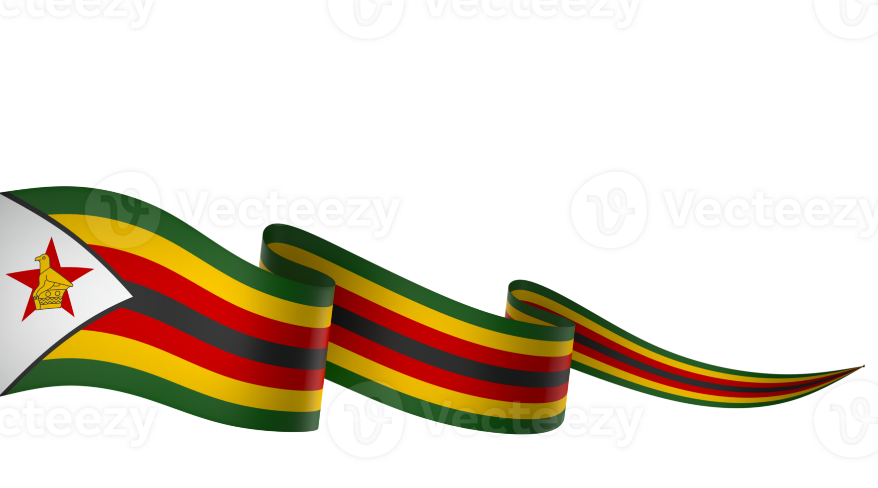 Zimbabwe flag element design national independence day banner ribbon png