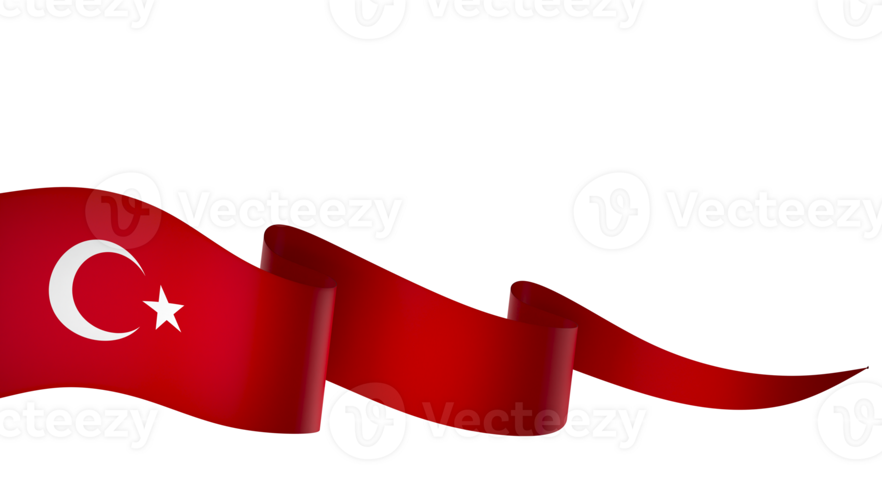 Turkey flag element design national independence day banner ribbon png