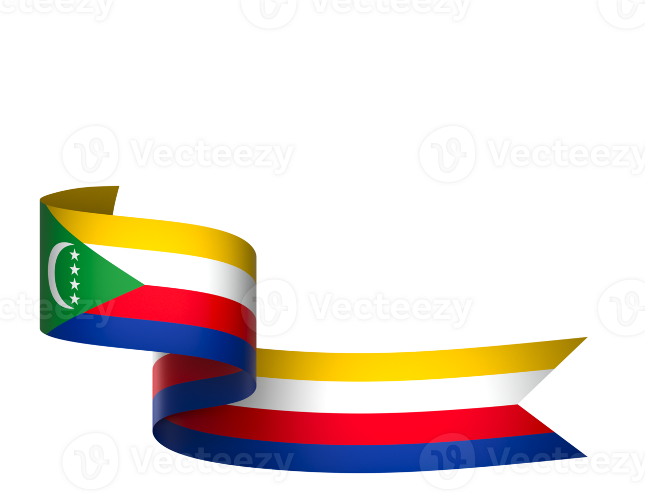 Comoros flag element design national independence day banner ribbon png