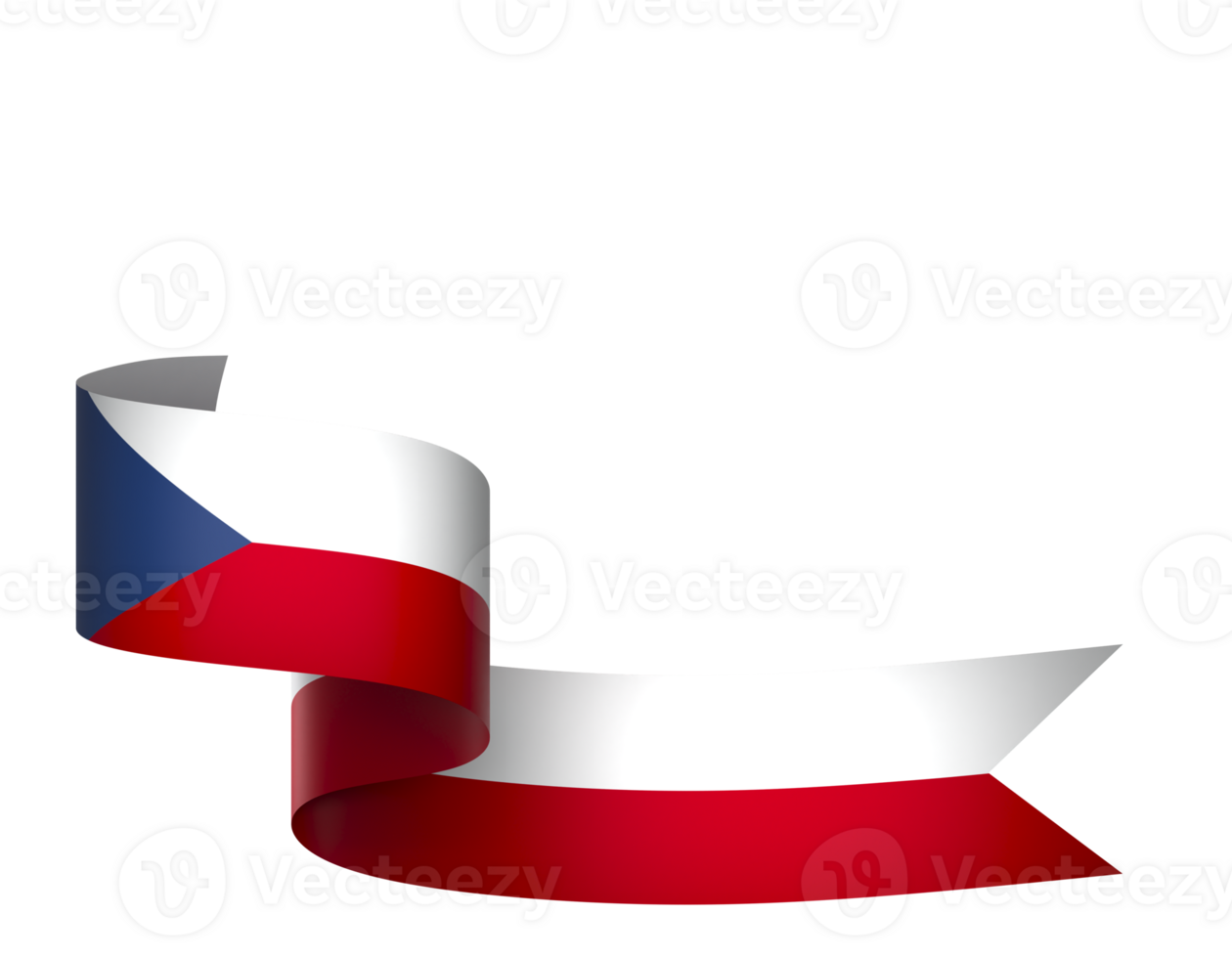 Czech Republic flag element design national independence day banner ribbon png