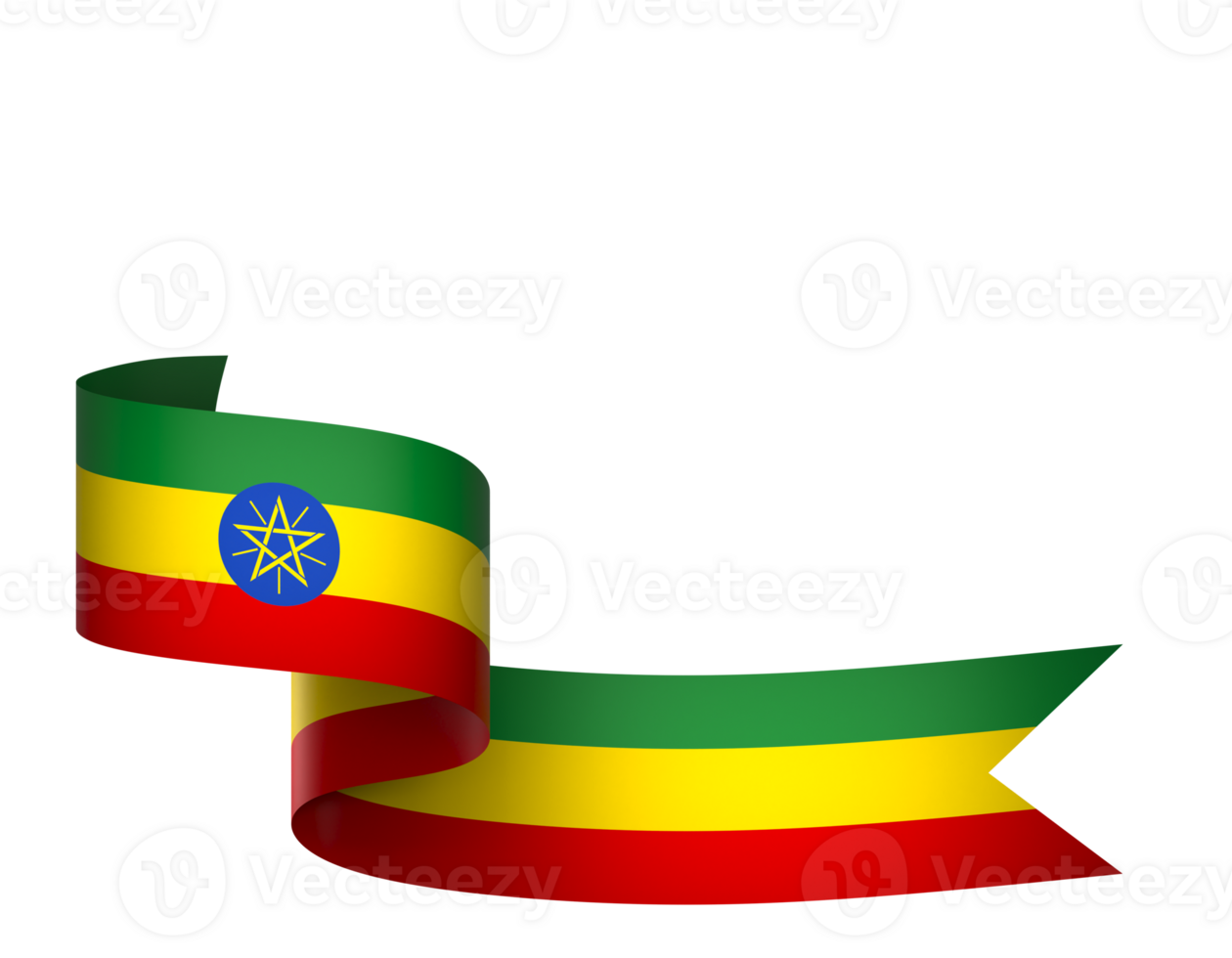 Ethiopia flag element design national independence day banner ribbon png