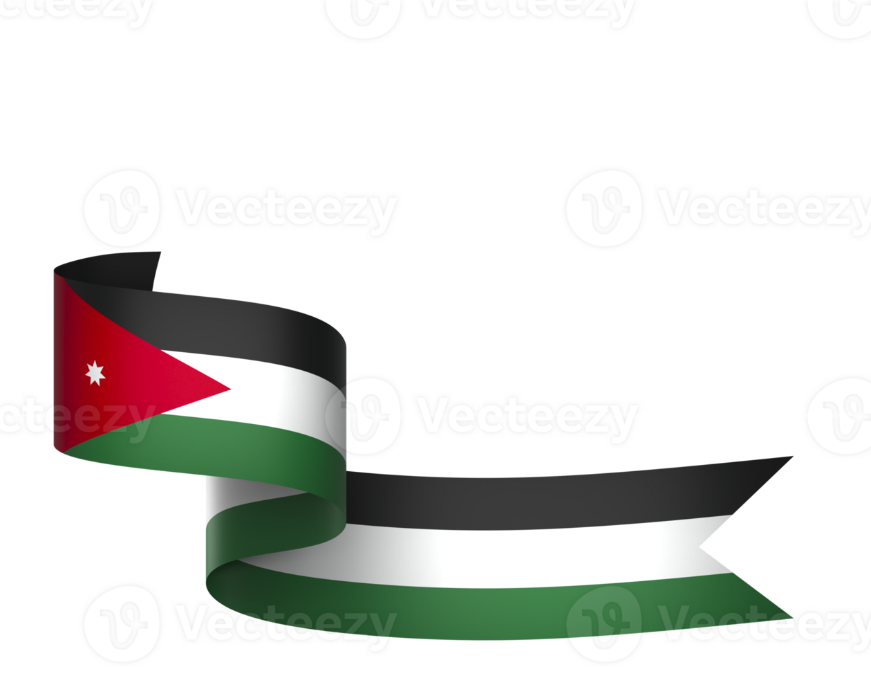Jordan flag element design national independence day banner ribbon png