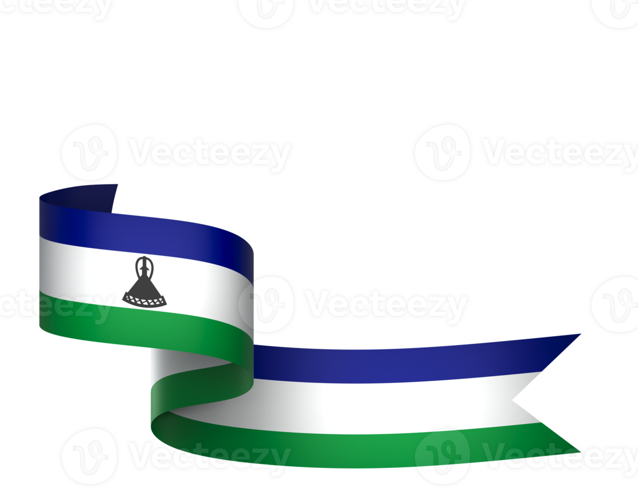 Lesotho flag element design national independence day banner ribbon png