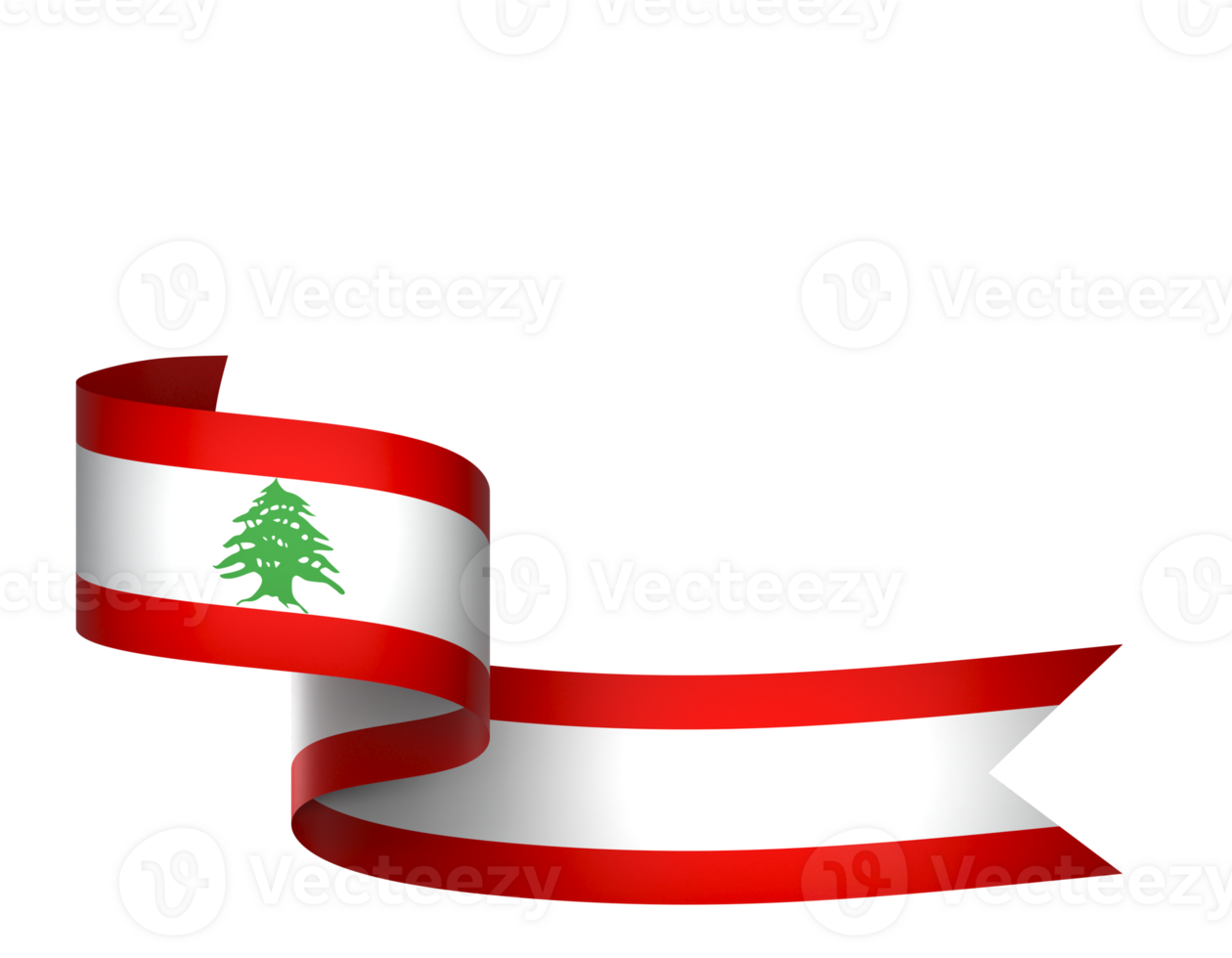 Lebanon flag element design national independence day banner ribbon png