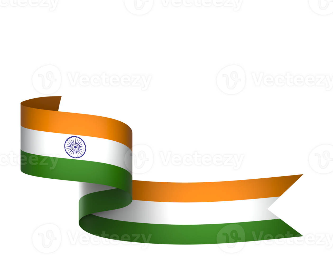India flag element design national independence day banner ribbon png