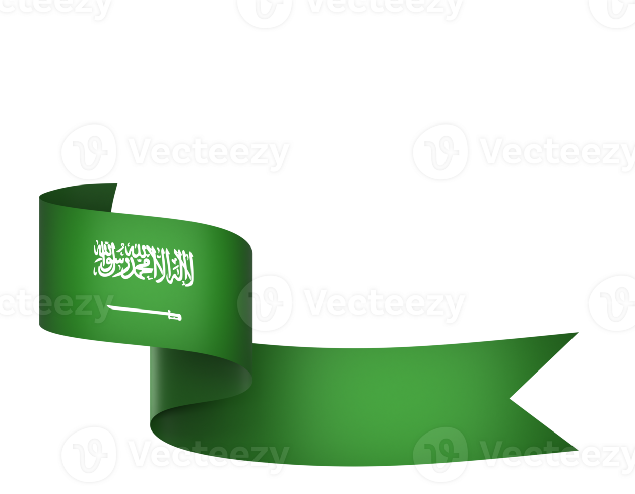 Saudi Arabia flag element design national independence day banner ribbon png