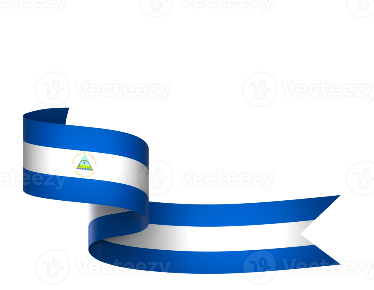 Nicaragua flag element design national independence day banner ribbon png