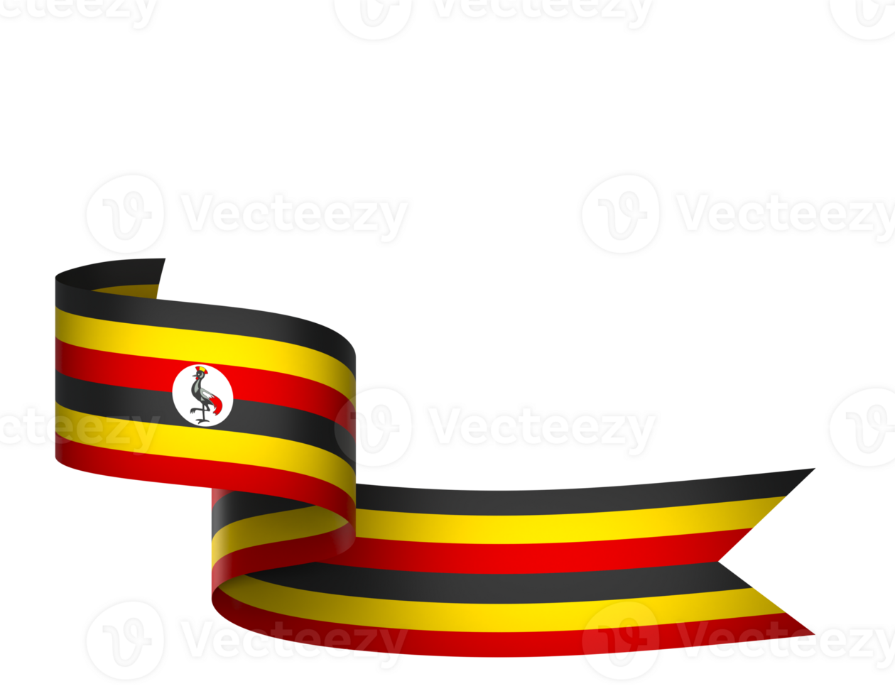 Uganda flag element design national independence day banner ribbon png