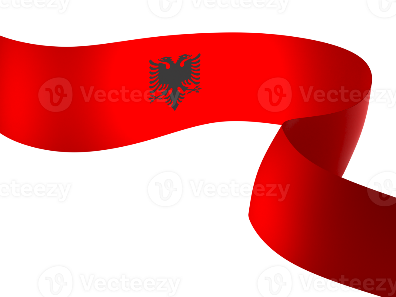 Albania flag element design national independence day banner ribbon png